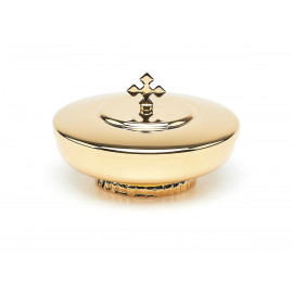 Brass ciborium, 10 cm (3.9 inches) diameter - nodus decorated