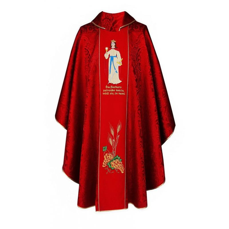 Embroidered chasuble - Saint Barbara - Best Catholic Shop