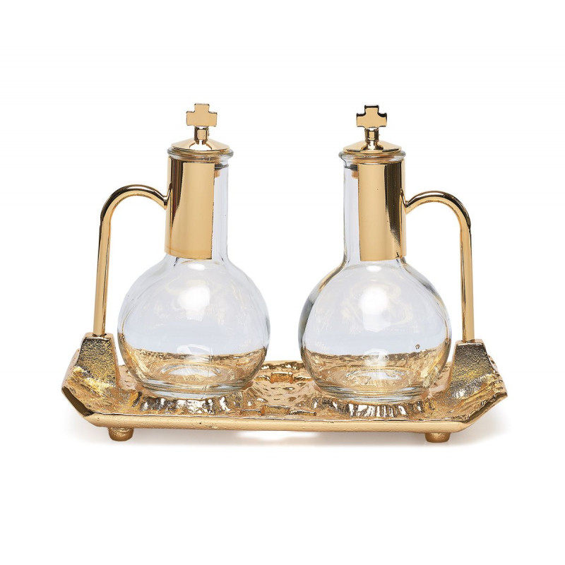 Glass cruet + tray (5) - Best Catholic Shop