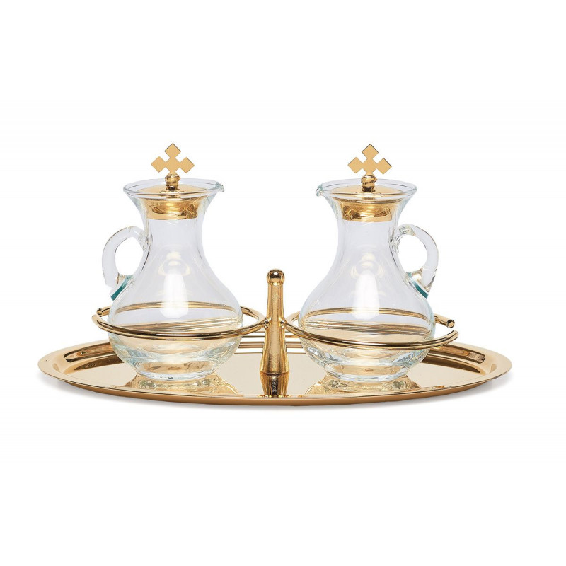 Glass cruet + tray (2) - Best Catholic Shop