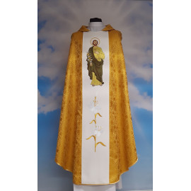 Embroidered chasuble with St. Joseph - rosette (8)