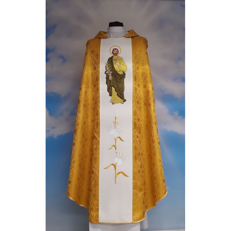 Embroidered chasuble with St. Joseph - rosette (8) - Best Catholic Shop