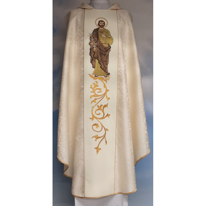 Embroidered chasuble with an image of St. Joseph - rosette (6) - Best Catholic Shop