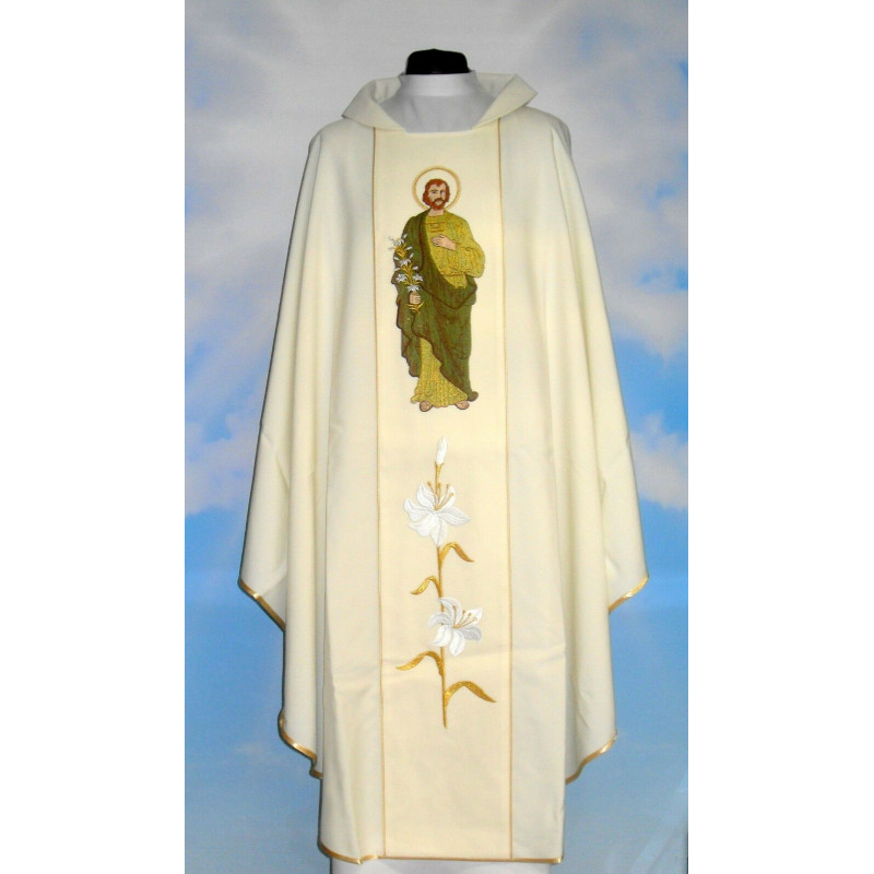 Embroidered chasuble with an image of St. Joseph (5) - Best Catholic Shop