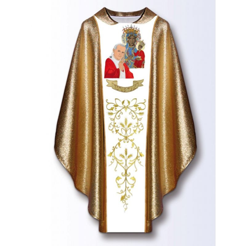 Chasuble with the image of John Paul II and Our Lady of Częstochowa - Best Catholic Shop
