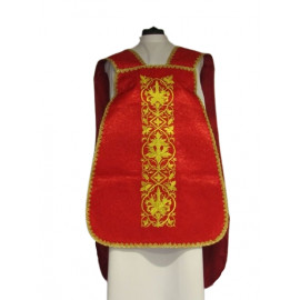 Roman chasuble IHS + extras - red (15)