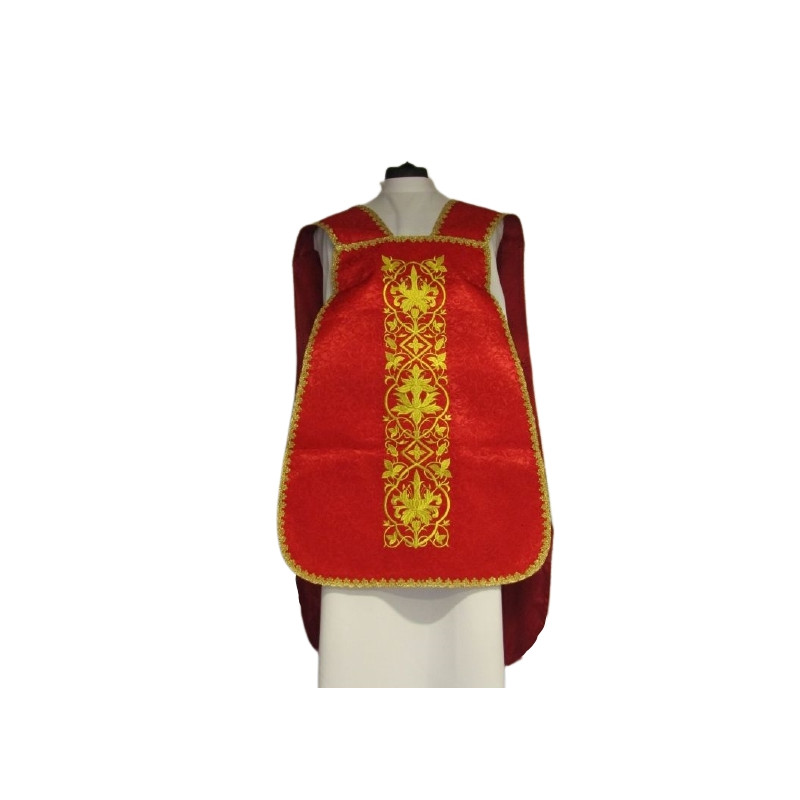 Roman chasuble IHS + extras - red (15) - Best Catholic Shop