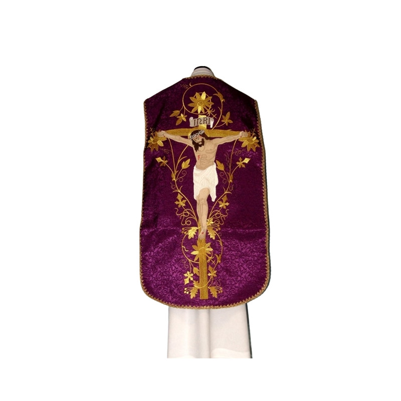 Roman chasuble violet, Christ Crucified (20) - Best Catholic Shop