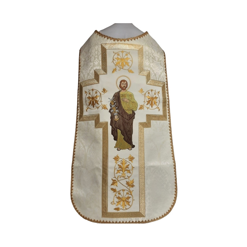 Embroidered Roman chasuble with the image of St. Joseph (7) - Best Catholic Shop