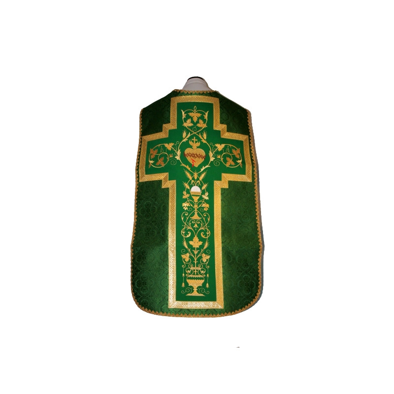 Green Roman chasuble Heart of Jesus (50) - Best Catholic Shop