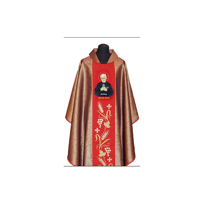 Chasuble with the image of St. Maximilian Maria Kolbe (2) - Best Catholic Shop