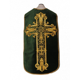 Roman chasuble green velvet (46)