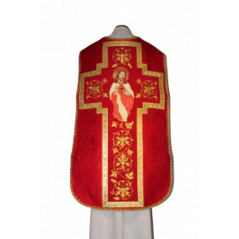 Roman chasuble red Heart of Jesus (59)