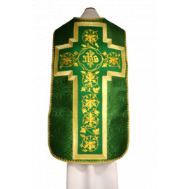 Roman chasuble green, IHS rosette (55)