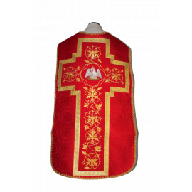 Roman chasuble red rosette (49)
