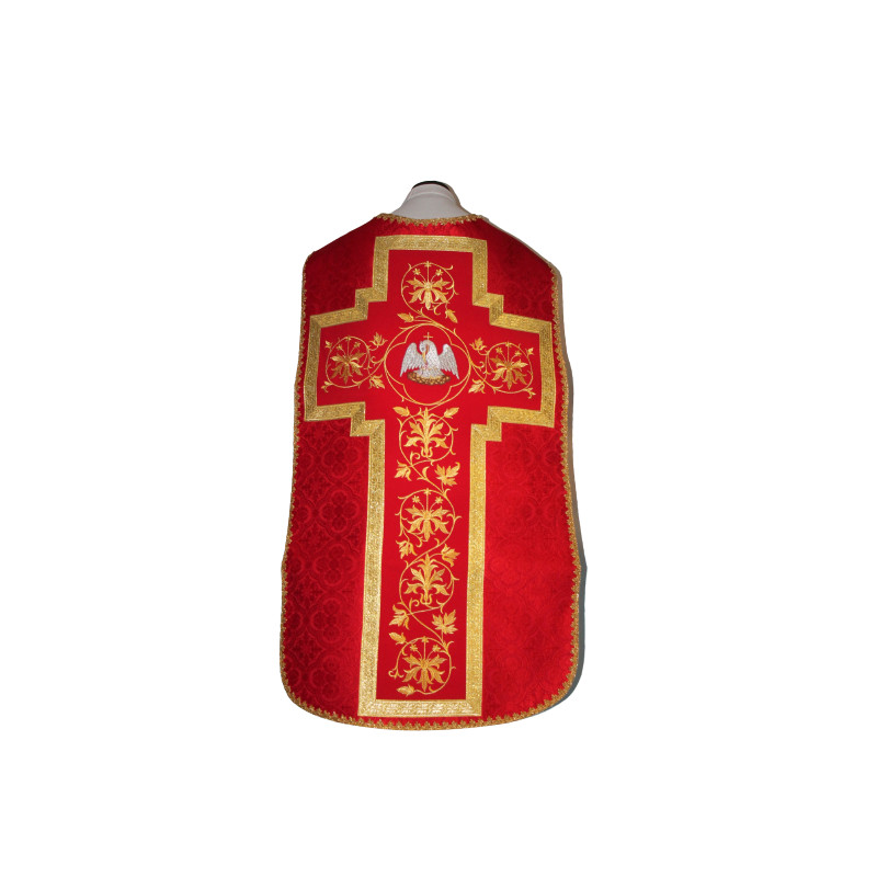 Roman chasuble red rosette (49) - Best Catholic Shop