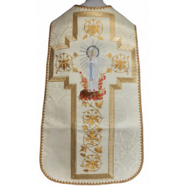 Roman chasuble embroidered with the image of MB of Lourdes