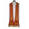 Roman chasuble red embroidered eucharistic motif, velvet (75) - Image 2