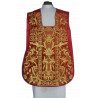 Roman chasuble red embroidered eucharistic motif, velvet (75) - Image 1