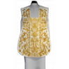Roman chasuble white embroidered eucharistic motif, velvet (73) - Image 2
