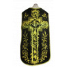 Roman chasuble black embroidered IHS, velvet (66) - Image 1