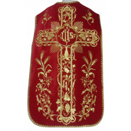 Roman chasuble embroidered IHS, velvet (65)