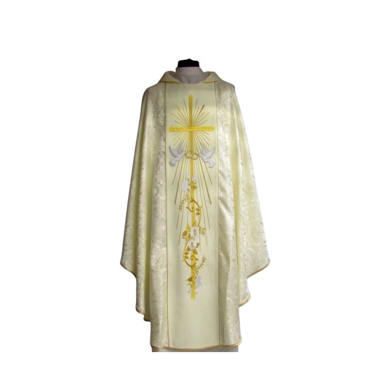 Wedding chasuble - color rosette cream - Best Catholic Shop