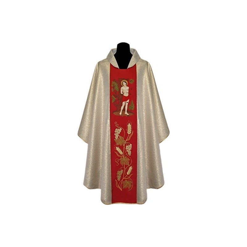 Embroidered chasuble Saint Sebastian (2) - Best Catholic Shop