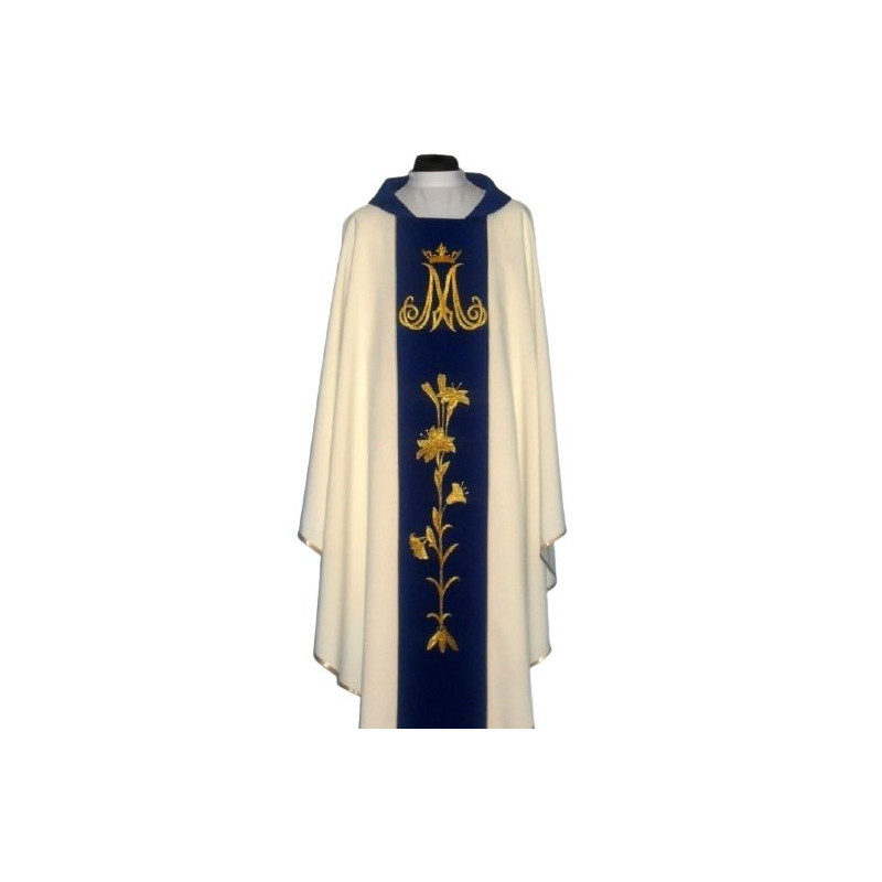 Chasuble, St. Mary's embroidered belt - ecru color (6) - Best Catholic Shop
