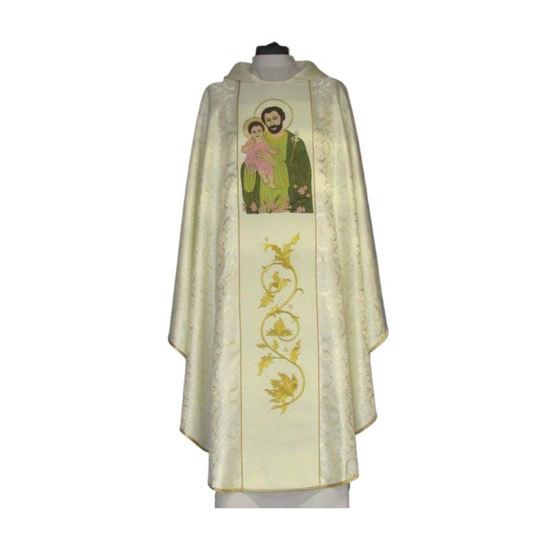 Chasuble with the image of St. Joseph (rosette) - Best Catholic Shop