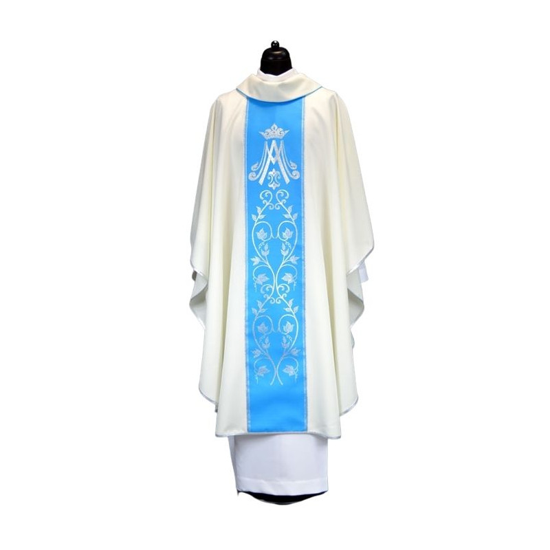 Chasuble, St. Mary's embroidered belt - ecru color (1) - Best Catholic Shop