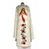 Embroidered chasuble with the Heart of Jesus - plain fabric - Image 1