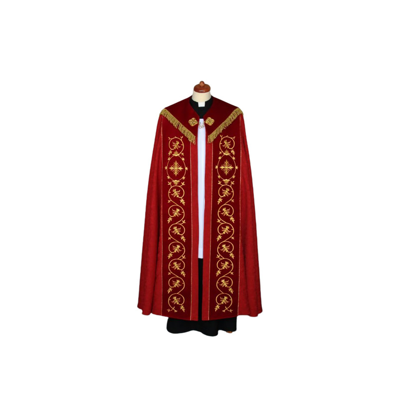 Embroidered cope damask, striped velvet (56) - Best Catholic Shop