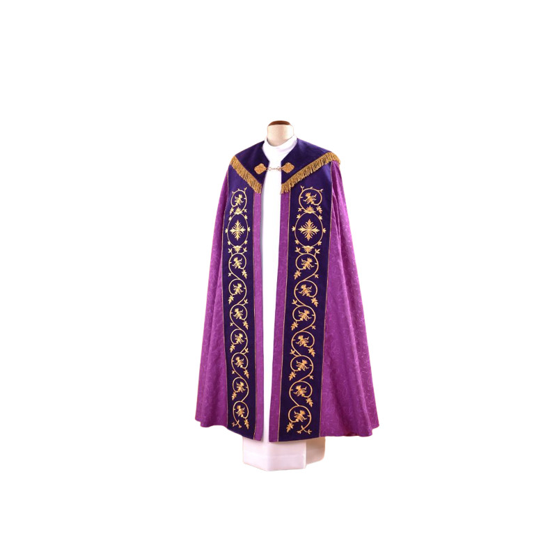 Embroidered cope damask, striped velvet (55) - Best Catholic Shop
