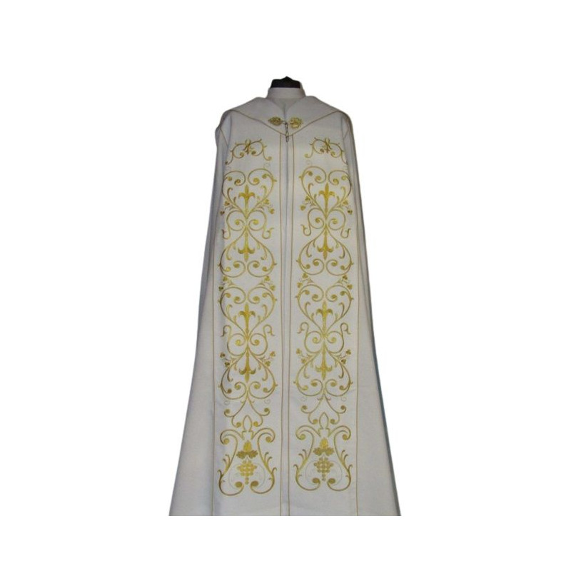 White embroidered cope - ornament (4) - Best Catholic Shop
