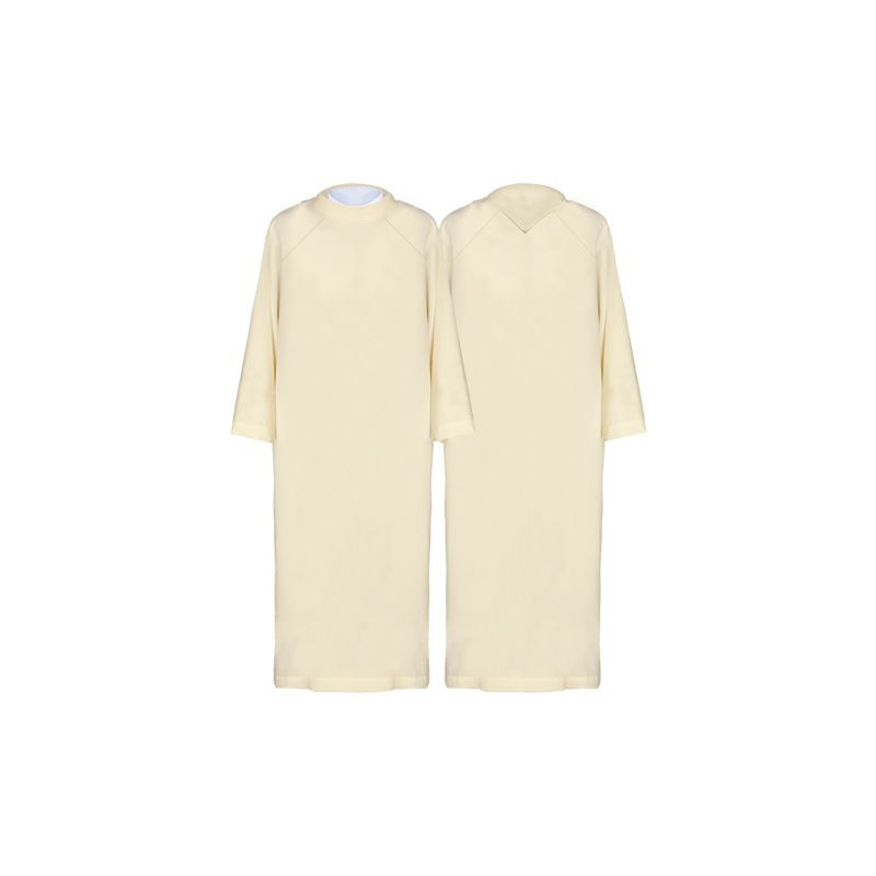 Clergy alb ecru plain fabric (4) - Best Catholic Shop