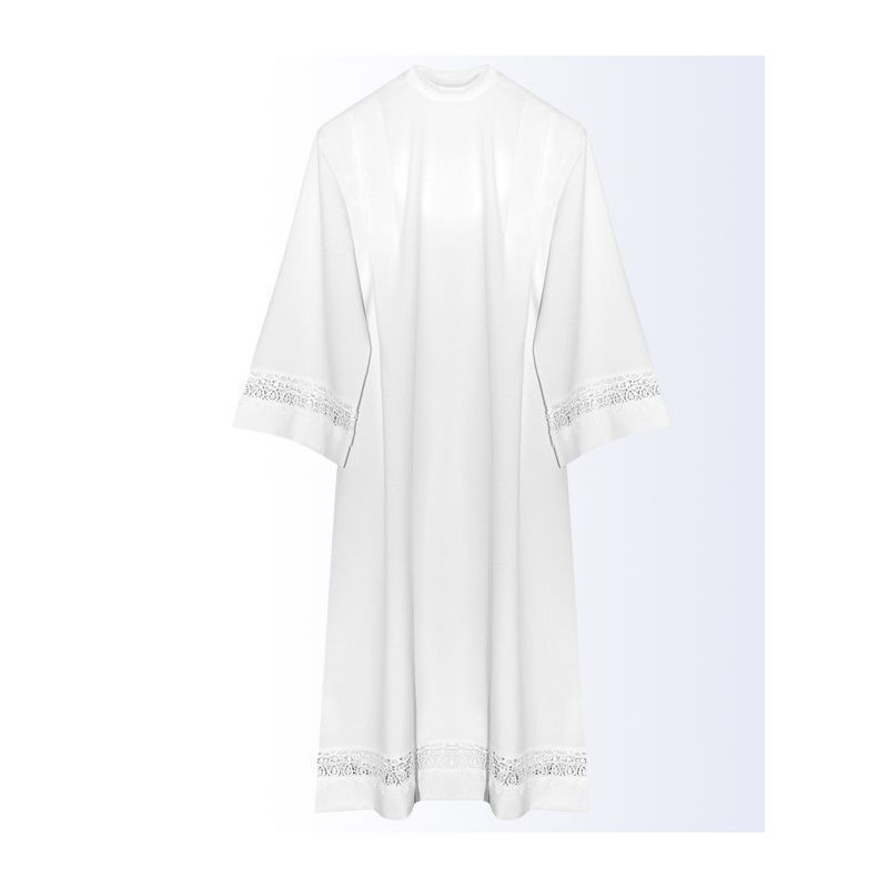 Clergy alb with decorative guipure (7) - Best Catholic Shop