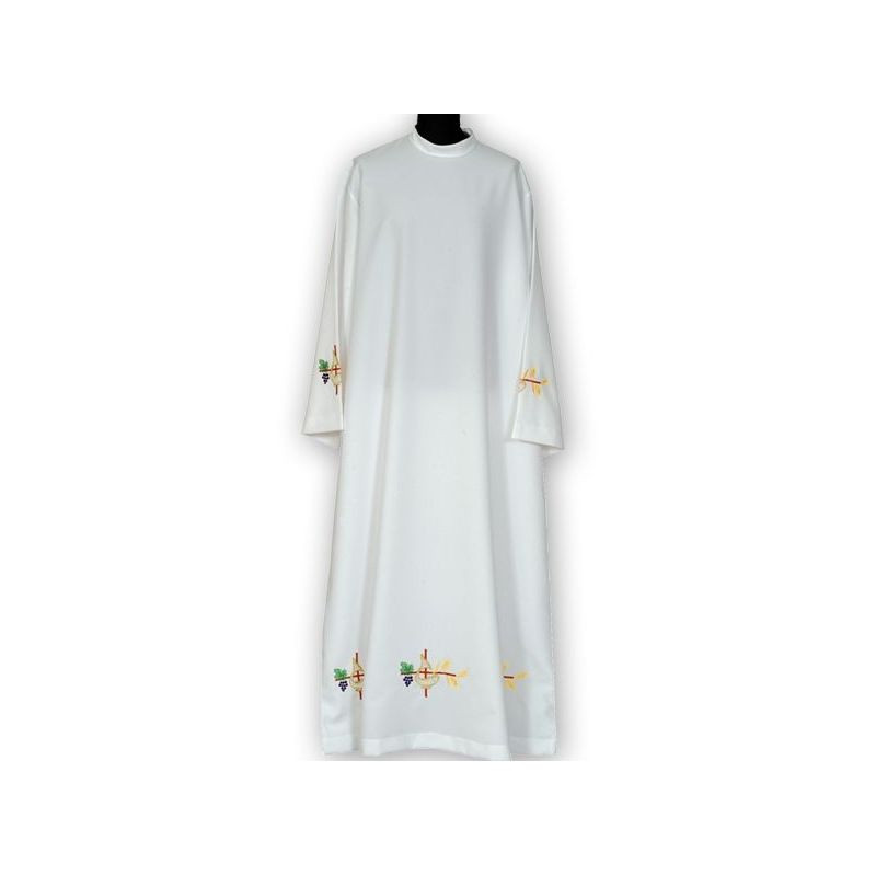 Clergy alb embroidered, stand-up collar (14) - Best Catholic Shop