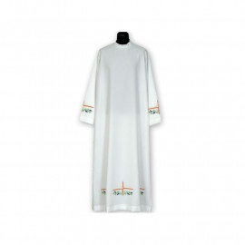 Clergy alb embroidered, stand-up collar (16)