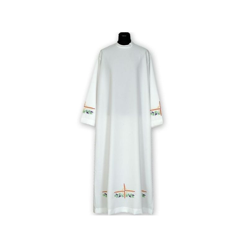 Clergy alb embroidered, stand-up collar (16) - Best Catholic Shop