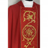 Gothic red chasuble, embroidered, stretch fabric (174K) - Image 2