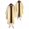 Gothic chasuble, gold, embroidered, velvet band - Image 1