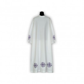 Clergy alb embroidered, stand-up collar (19)