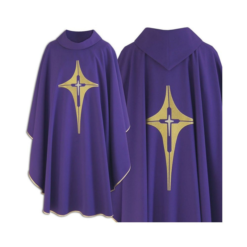 Gothic chasuble purple, cross motif (184K) - Best Catholic Shop