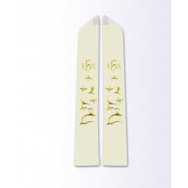 Ecru stole with Eucharistic motif