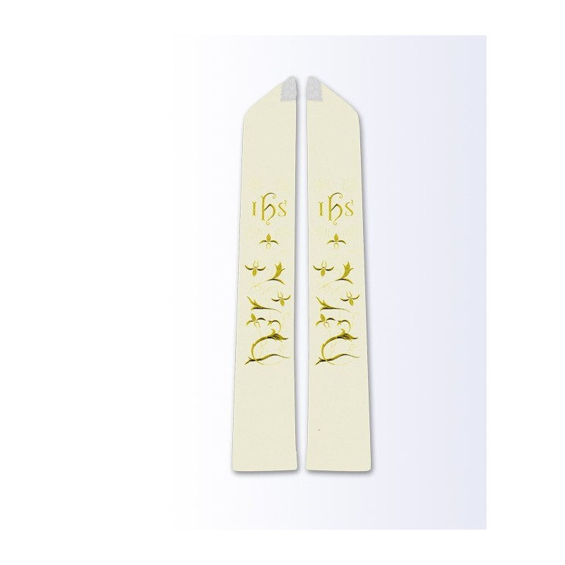 Ecru stole with Eucharistic motif - Best Catholic Shop