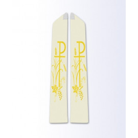 Ecru stole with Eucharistic motif