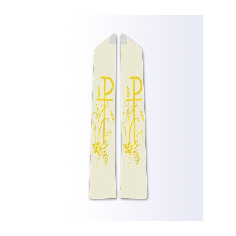 Ecru stole with Eucharistic motif - Best Catholic Shop