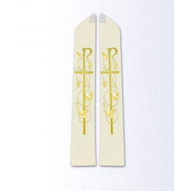Ecru stole with Eucharistic motif