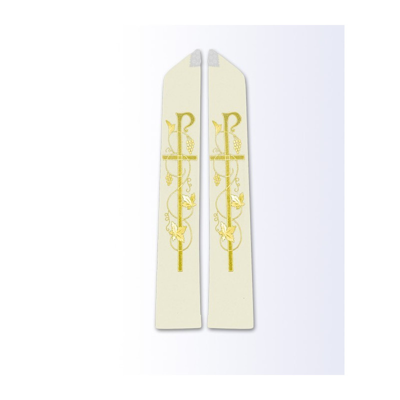 Ecru stole with Eucharistic motif - Best Catholic Shop
